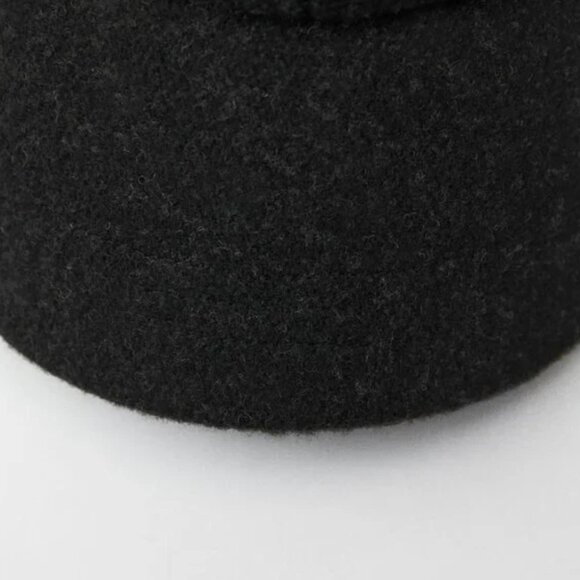 NWT ZARA FELT TEXTURE HAT ANTHRACITE GRAY
